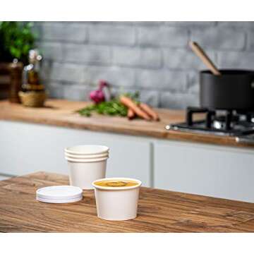 8 oz Paper Food Containers with Vented Lids - 25 Count