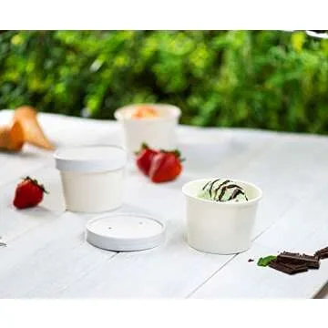 8 oz Paper Food Containers with Vented Lids - 25 Count