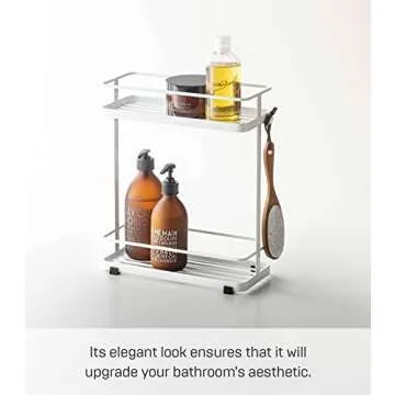 Yamazaki Home Tower Bath Rack - Bathroom Shower Storage Holder, Caddy Shelf Organizer - Small, 13" -...