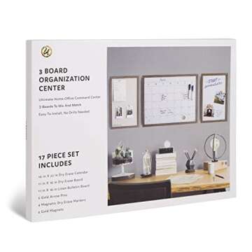 U Brands Decor Organization Center Kit, Rustic Wood Frame (4835U00-01)