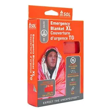 Survive Outdoors Longer 90% Heat Reflective Emergency Blanket XL - Rescue Blanket for Disaster Prepa...