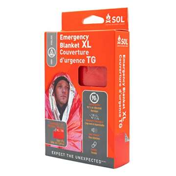 Survive Outdoors Longer 90% Heat Reflective Emergency Blanket XL - Rescue Blanket for Disaster Preparedness Kit - Waterproof & Windproof - Fits up to 2 People - 58" x 98", 5.9 oz, Orange - (Pack of 3)