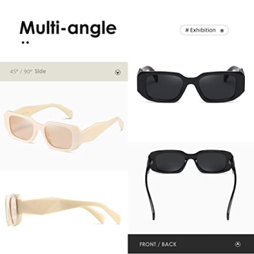 KIMORN Rectangle Sunglasses for Trendy Sun Protection