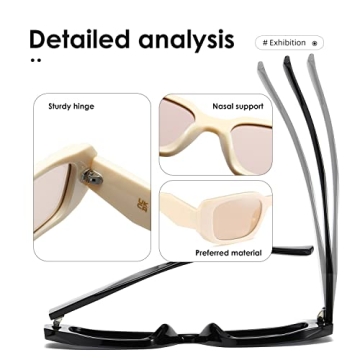KIMORN Rectangle Sunglasses for Trendy Sun Protection