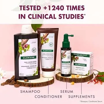 Klorane - Strengthening Shampoo - with Quinine & Edelweiss For Thinning Hair - Support Thicker Hair - Silicone, Paraben & Sulfate Free - 13.5 fl. oz.