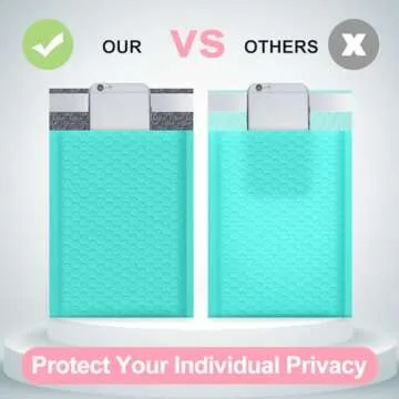 UCGOU Bubble Mailers 4x7 Inch Teal 50 Pack Poly Padded Envelopes Small Business Mailing Packages Opaque Self Seal Adhesive Waterproof Boutique Shipping Bags for Jewelry Makeup Supplies #000