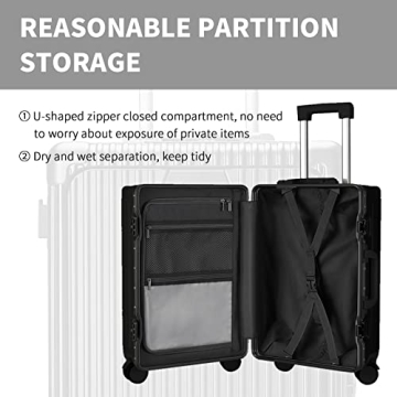 CAARANY 20inch Carry-On Luggage with USB Port and TSA Lock