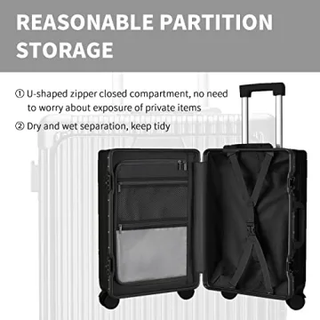 CAARANY 20inch Carry-On Luggage with USB Port and TSA Lock