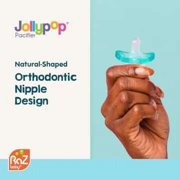 RaZbaby Jollypop Pacifier - Safe, USA Made, Natural Design