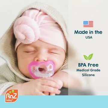 RaZbaby Jollypop Pacifier - Safe, USA Made, Natural Design