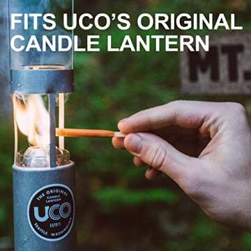UCO 12-Hour Natural Beeswax Long-Burning Candles for UCO Candle Lanterns and Emergency Preparedness,...