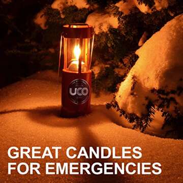 UCO 12-Hour Natural Beeswax Long-Burning Candles for UCO Candle Lanterns and Emergency Preparedness, Made in USA – Emergency Candles for Power Outage, 9-pack