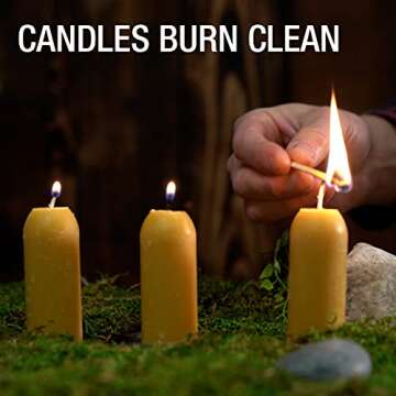 UCO 12-Hour Natural Beeswax Long-Burning Candles for UCO Candle Lanterns and Emergency Preparedness, Made in USA – Emergency Candles for Power Outage, 9-pack