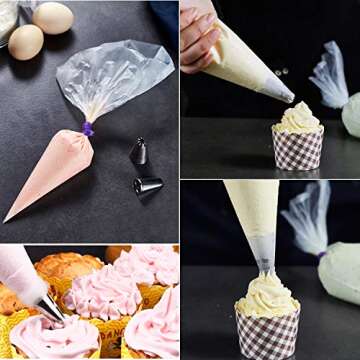 300 Pcs Disposable Piping Bags for Cake Decorating