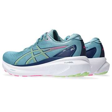 ASICS Women's Gel-Kayano 30 Running Shoes, 7.5, GRIS Blue/Lime Green
