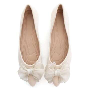 SAILING LU Bow-Knot Ballet Flats Womens Pointy Toe Flat Shoes Suede Dress Shoes Wear to Work Slip On...