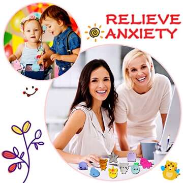 80pcs Mochi Squishy Toys, Mini Kawaii Squishy Fidget Toys Bundles Squishies Party Favors for Kids Gift for Easter Basket Stuffers Egg Fillers Birthday Classroom Prize Pinata Christmas Stocking