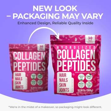 InstaSkincare Collagen Peptides Powder for Women Hydrolyzed Collagen Supplements Types I - III Non-GMO Grass-Fed Gluten-Free Kosher Pareve Unflavored Easy to Mix Healhty Hair Skin Joints 10.58 Oz