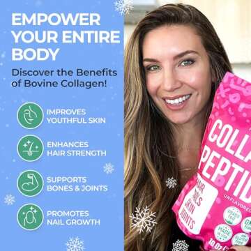 InstaSkincare Collagen Peptides Powder for Women Hydrolyzed Collagen Supplements Types I - III Non-GMO Grass-Fed Gluten-Free Kosher Pareve Unflavored Easy to Mix Healhty Hair Skin Joints 10.58 Oz