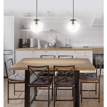 JONATHAN Y JYL9528C Bleecker 7.75" Metal/Glass Globe LED Pendant, Contemporary, Modern, Minimalist, ...