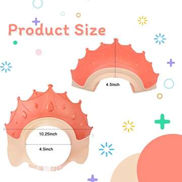2PCS Crown Baby Shower Cap for Kids | Adjustable Bath Shield