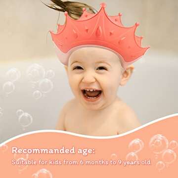 Crown Baby Shower Cap - Adjustable & Soft for Kids