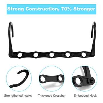 Space Saving Hangers, 10PCS Magic Hangers, 5 Holes Sturdy Plastic Hanger Clothes Organizer, Closet Organizers and Storage, Space Saver Hangers Organization, College Dorm Room Essentials (Black)