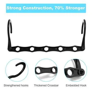 Space Saving Hangers, 10PCS Magic Hangers, 5 Holes Sturdy Plastic Hanger Clothes Organizer, Closet Organizers and Storage, Space Saver Hangers Organization, College Dorm Room Essentials (Black)
