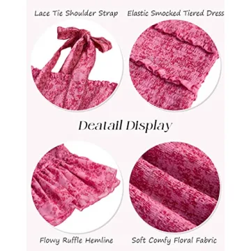 Fazortev Womens Summer Ruffle Mini Dress - Floral & Fun