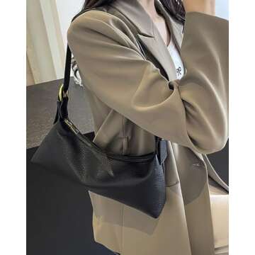 Shoulder Bag For Women Top Handle Purse Vegan Leather Handbag Medium Crossbody Bags Vintage Shoulder Bag