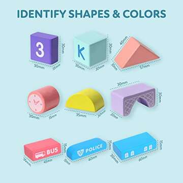 Jaytrue 115pc Montessori Wooden Building Block Set for Kids & Toddlers - Fun & Educational