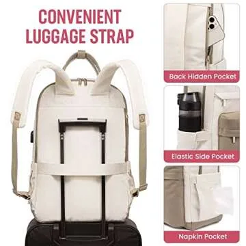 Stylish LOVEVOOK Waterproof Laptop Backpack for Women