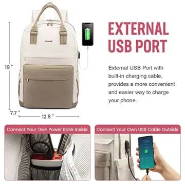 Stylish LOVEVOOK Waterproof Laptop Backpack for Women