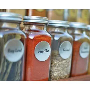 SpiceLuxe Premium Spice Jar Set - Durable Glass Shelf Organizers