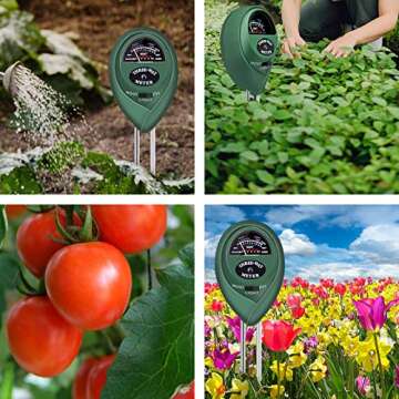 KVISTER Soil Moisture Meter for Plants, 3-in-1 Soil pH Meter Plant Water Meter, Soil Tester for Plant Care, Gardening Tool Great for Garden Lawn Farm Indoor Outdoor(Green)