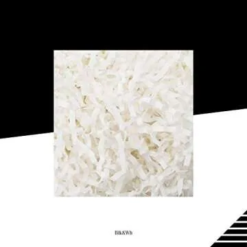 BLK&WH 0.5LB Crinkle Cut Paper Shred Filler, White Crinkle Paper for Gift Wrapping, Shredded Paper for Gift Baskets, Crinkle Paper for Packaging