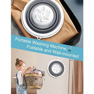 Compact Ultrasonic Washing Machine for Travel & Dorms