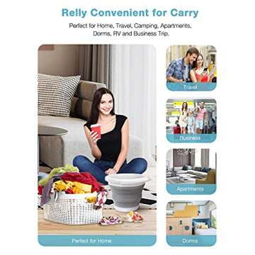 Compact Ultrasonic Washing Machine for Travel & Dorms