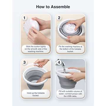 Compact Ultrasonic Washing Machine for Travel & Dorms