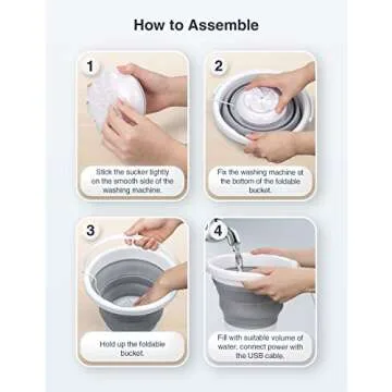Compact Ultrasonic Washing Machine for Travel & Dorms