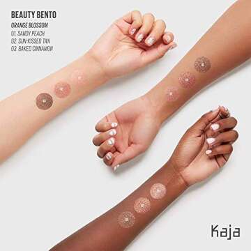 Kaja Beauty Bento Collection - Bouncy Eyeshadow Trio | Peach Orange Tones, Travel Size, 02 Orange Bl...