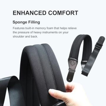 Comfortable Adjustable Guitar Strap with Picks and Locks