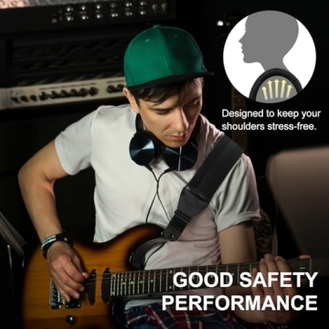 Comfortable Adjustable Guitar Strap with Picks and Locks