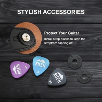 Comfortable Adjustable Guitar Strap with Picks and Locks