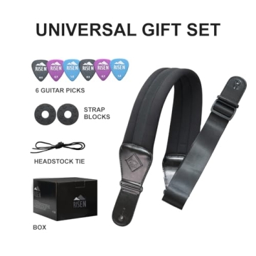 Comfortable Adjustable Guitar Strap with Picks and Locks