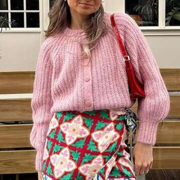 Hixiaohe Women's Cardigan Sweater - Trendy Y2K Knitwear