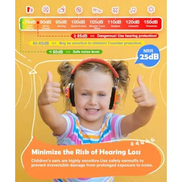 PROHEAR 032 Kids Noise Cancelling Headphones - Bright Orange