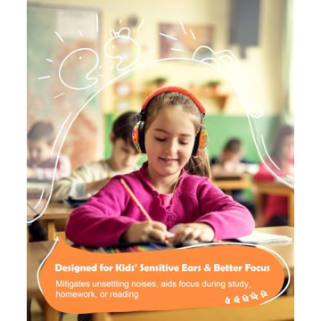 PROHEAR 032 Kids Noise Cancelling Headphones - Bright Orange