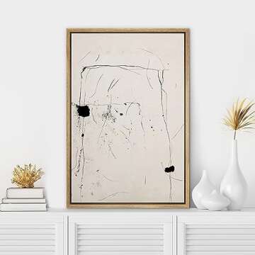 SIGNWIN Framed Canvas Print Industrial Grunge Mid-Century Paint, Abstract Mid Century Modern Decorat...