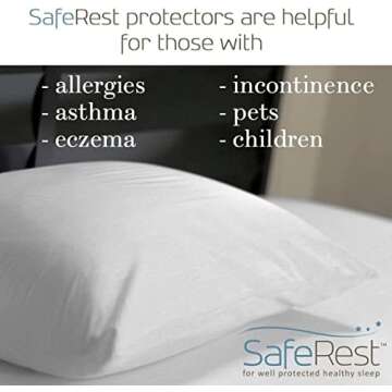 SafeRest Pillow Protector - Pack of 1 - King Size Waterproof Pillow Cover - Zippered Pillow Encaseme...